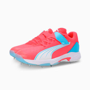 Bowling 24.1 Cricket Shoes, Fire Orchid-PUMA White-Luminous Blue, extralarge-IND