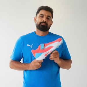 Bowling 24.1 Cricket Shoes, Fire Orchid-PUMA White-Luminous Blue, extralarge-IND