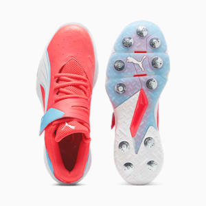 PUMA Bowling 24.1 Unisex Cricket Shoes, Fire Orchid-PUMA White-Luminous Blue, extralarge-IND