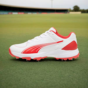Spike 24.2 Ultralight Cricket Shoes, PUMA White-PUMA Red, extralarge-IND