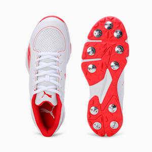 Spike 24.2 Ultralight Cricket Shoes, PUMA White-PUMA Red, extralarge-IND
