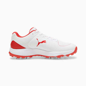 PUMA Spike 24.2 Unisex Cricket Shoes, PUMA White-PUMA Red, extralarge-IND