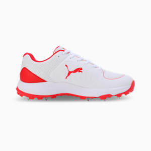 PUMA Spike 24.2 Unisex Cricket Shoes, PUMA White-PUMA Red, extralarge-IND