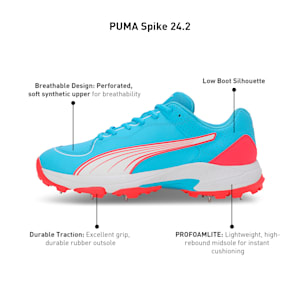 Spike 24.2 Ultralight Cricket Shoes, Luminous Blue-PUMA White-Fire Orchid, extralarge-IND