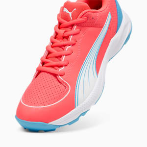 PUMA 24 FH Rubber Unisex Cricket Shoes, Fire Orchid-PUMA White-Luminous Blue, extralarge-IND