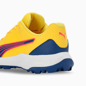 24 FH Rubber Cricket Shoes, Pelé Yellow-Clyde Royal-Fire Orchid, extralarge-IND