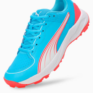 24 FH Rubber Cricket Shoes, Luminous Blue-Fire Orchid-PUMA White, extralarge-IND