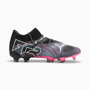 FUTURE 7 ULTIMATE FG/AG Women's Soccer Cleats, PUMA Black-PUMA White-Poison Pink-Bright Aqua-Silver Mist, extralarge