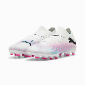 FUTURE 7 PRO FG/AG Men's Soccer Cleats, PUMA White-PUMA Black-Poison Pink, extralarge