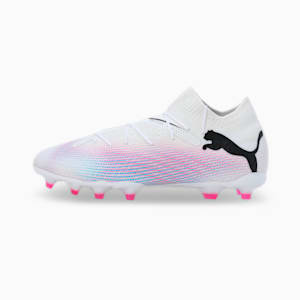 FUTURE 7 PRO FG/AG Men's Football Boots, PUMA White-PUMA Black-Poison Pink, extralarge-IND