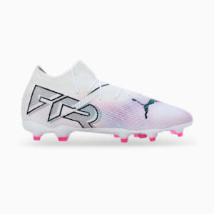 FUTURE 7 PRO FG/AG Men's Football Boots, PUMA White-PUMA Black-Poison Pink, extralarge-IND