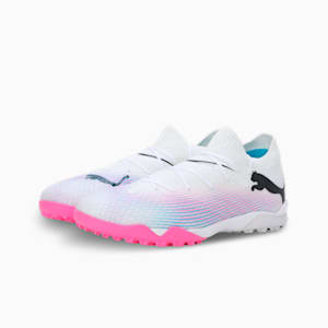 FUTURE 7 Pro Cage Men's Football Shoes, PUMA White-PUMA Black-Poison Pink, extralarge-IND