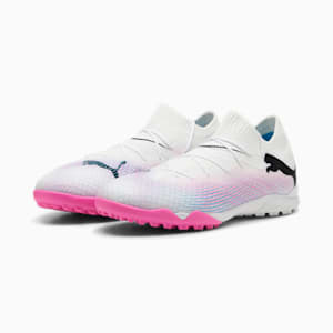 メンズ フューチャー 7 プロ CAGE サッカートレーニングシューズ, PUMA White-PUMA Black-Poison Pink, extralarge-JPN