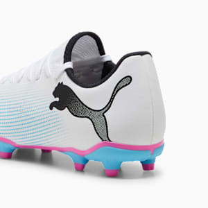 FUTURE 7 PLAY FG/AG Men's Soccer Cleats, PUMA White-PUMA Black-Poison Pink, extralarge