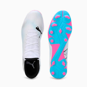 FUTURE 7 PLAY FG/AG Men's Football Boots, PUMA White-PUMA Black-Poison Pink, extralarge-IND