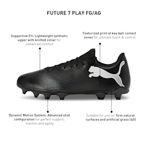 FUTURE 7 PLAY FG/AG Men's Football Boots, PUMA Black-PUMA White, extralarge-IND
