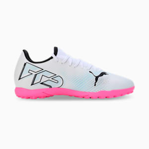 FUTURE 7 PLAY TT Men's Football Boots, PUMA White-PUMA Black-Poison Pink, extralarge-IND