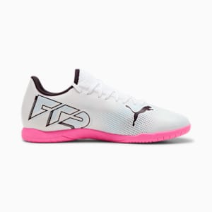 FUTURE 7 PLAY IT Men's Soccer Cleats, PUMA White-PUMA Black-Poison Pink, extralarge