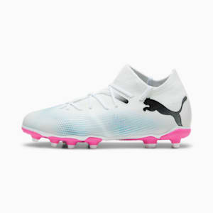 FUTURE 7 MATCH FG/AG Big Kids' Cleats, PUMA White-PUMA Black-Poison Pink, extralarge