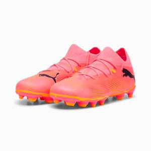 FUTURE 7 MATCH Firm Ground/Artificial Ground Big Kids' Cleats, Sunset Glow-PUMA Black-Sun Stream, extralarge