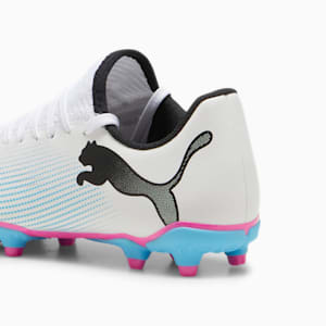 FUTURE 7 PLAY FG/AG Big Kids' Soccer Cleats, PUMA White-PUMA Black-Poison Pink, extralarge