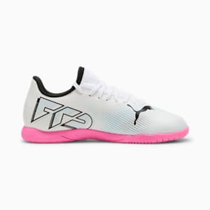 FUTURE 7 PLAY IT Big Kids' Soccer Cleats, PUMA White-PUMA Black-Poison Pink, extralarge