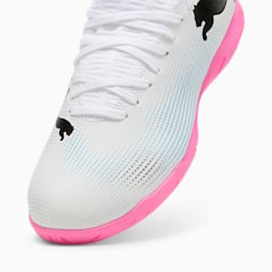 FUTURE 7 PLAY IT Big Kids' Soccer Cleats, PUMA White-PUMA Black-Poison Pink, extralarge