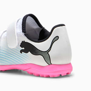 キッズ フューチャー 7 プレイ TT V サッカートレーニングシューズ 17-24.5cm, PUMA White-PUMA Black-Poison Pink, extralarge-JPN