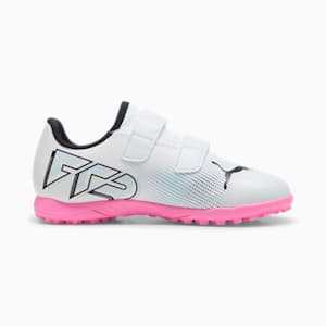 キッズ フューチャー 7 プレイ TT V サッカートレーニングシューズ 17-24.5cm, PUMA White-PUMA Black-Poison Pink, extralarge-JPN