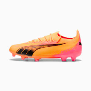 ULTRA ULTIMATE Firm Ground/Artificial Ground Men's Soccer Cleats, Sun Stream-PUMA Black-Sunset Glow, extralarge