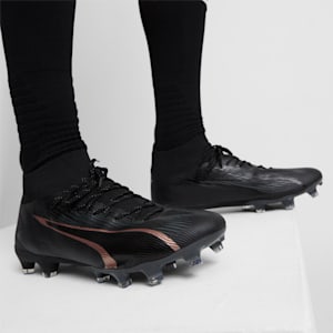 Tacos de fútbol para hombre ULTRA PRO FG/AG, PUMA Black-Copper Rose, extralarge