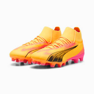 ULTRA PRO Firm Ground/Artificial Ground Men's Soccer Cleats, Sun Stream-PUMA Black-Sunset Glow, extralarge