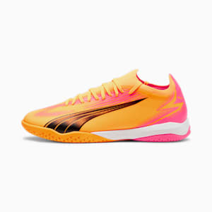 ULTRA MATCH Indoor Trainer Men's Soccer Cleats, Sun Stream-PUMA Black-Sunset Glow, extralarge