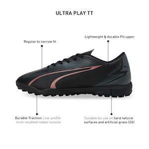 ULTRA PLAY TT Football Boots, PUMA Black-Copper Rose, extralarge-IND