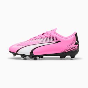 Tacos de fútbol juvenil ULTRA PLAY FG/AG, Poison Pink-PUMA White-PUMA Black, extralarge