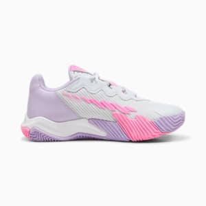 NOVA Elite Women's Racquet Sports Shoes, Silver Mist-PUMA White-Vivid Violet, extralarge