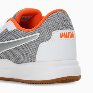 Puma Shuttle Aero Unisex Shoes, Rickie Orange-Puma Silver-PUMA White
