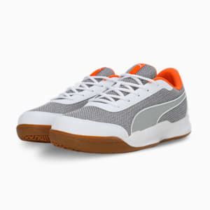 Puma Shuttle Aero Unisex Shoes, Rickie Orange-Puma Silver-PUMA White