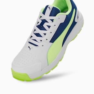 Cricket High Run Men's Shoes, PUMA White-Blazing Blue-Fast Yellow, extralarge-IND