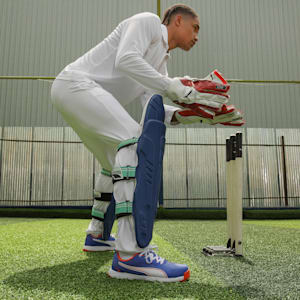 Cricket High Run Men's Shoes, Royal Sapphire-PUMA White-Cayenne Pepper, extralarge-IND
