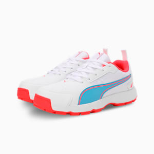 Cricket High Run Men's Shoes, PUMA White-Ethereal Blue, extralarge-IND