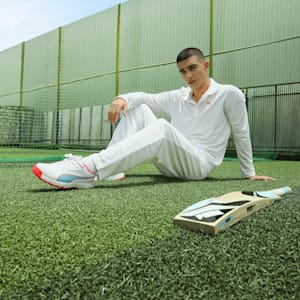 Cricket High Run Men's Shoes, PUMA White-Ethereal Blue, extralarge-IND