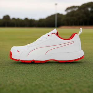 Cricket Classic Cat Men's Shoes, PUMA White-Grey Dawn-Red Blast, extralarge-IND