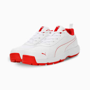 Cricket Classic Cat Men's Shoes, PUMA White-Grey Dawn-Red Blast, extralarge-IND