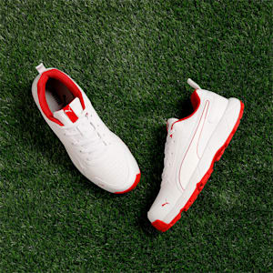 Cricket Classic Cat Men's Shoes, PUMA White-Grey Dawn-Red Blast, extralarge-IND