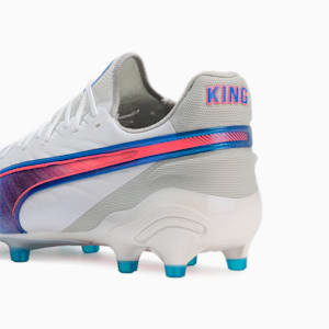 メンズ キング アルティメット FG/AG サッカースパイク, PUMA White-Bluemazing-Flat Light Gray-Sunset Glow, extralarge-JPN