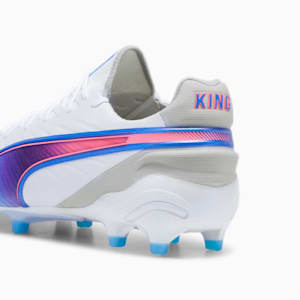 KING ULTIMATE Firm Ground/Artificial Ground Men's Soccer Cleats, PUMA White-Bluemazing-Flat Light Gray-Sunset Glow, extralarge