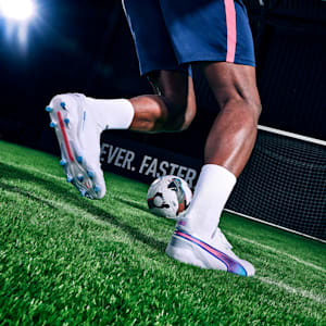 Tacos de fútbol KING ULTIMATE FG/AG, PUMA White-Bluemazing-Flat Light Gray-Sunset Glow, extralarge