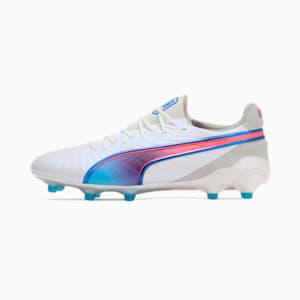 メンズ キング アルティメット FG/AG サッカースパイク, PUMA White-Bluemazing-Flat Light Gray-Sunset Glow, extralarge-JPN