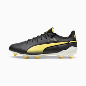 メンズ キング アルティメット ペレ FG/AG サッカー スパイク, PUMA Black-PUMA White-Pelé Yellow-PUMA Gold-Frosted Ivory, extralarge-JPN